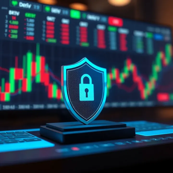 Security shield icon representing account protection measures on a digital trading platform