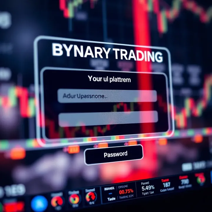 Secure login interface for a binary trading platform with username and password fields