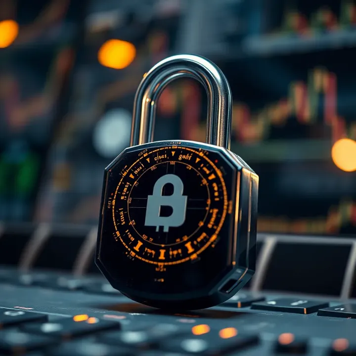 Secure digital padlock symbolizing advanced cybersecurity and regulatory compliance for online trading