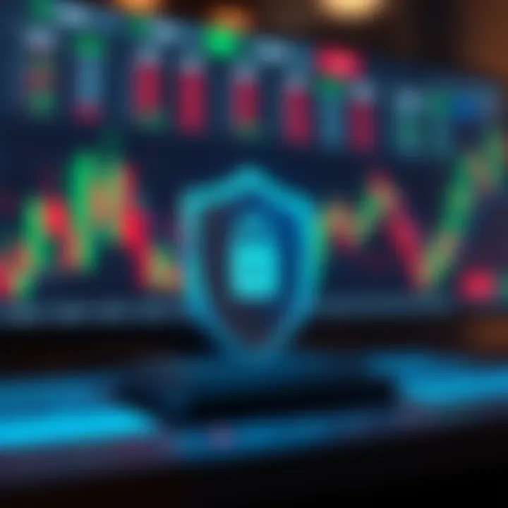 Security shield icon representing account protection measures on a digital trading platform