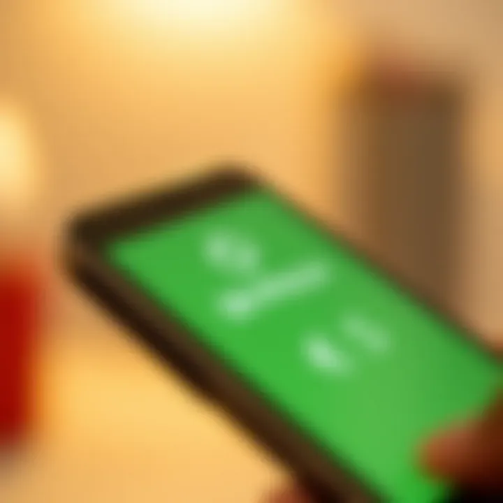 Mobile phone displaying M-Pesa app with Kenyan shilling currency symbols