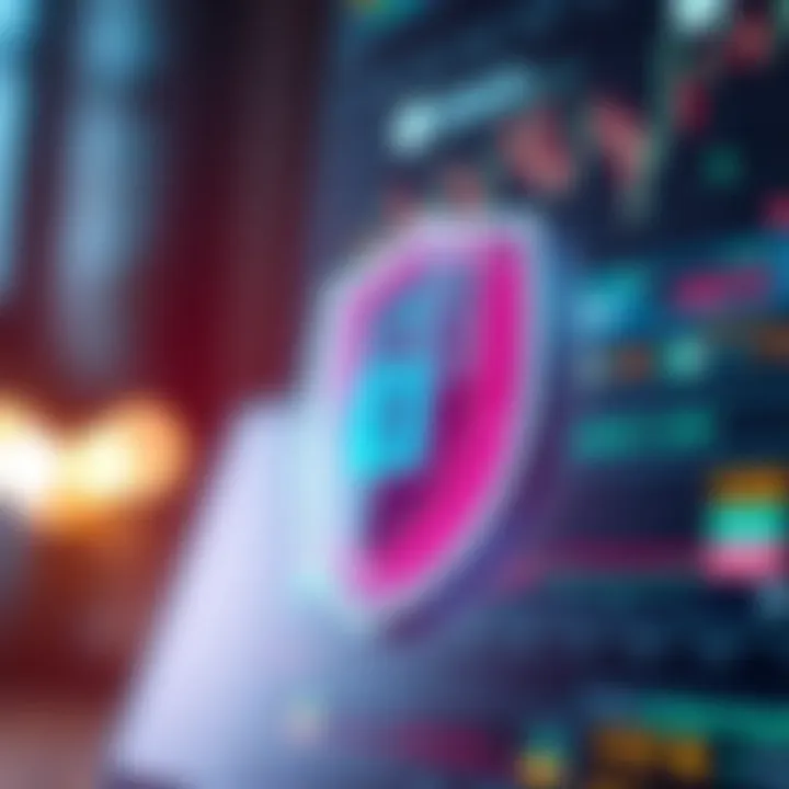 Digital security shield symbolizing protection for online trading activities