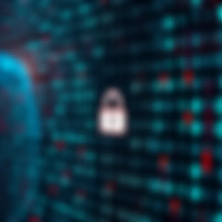 Illustration showing binary code with digital interface elements symbolizing registration