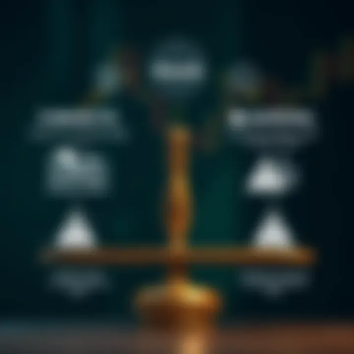 Balancing Benefits and Risks in Binary Trading Conceptual illustration showing benefits and risks of binary trading with symbols for gains and warnings