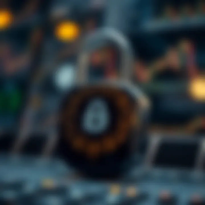 Secure digital padlock symbolizing advanced cybersecurity and regulatory compliance for online trading