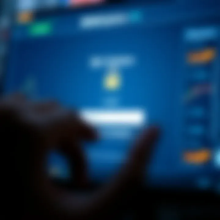 User interface showing secure login screen of BitOption AI platform with focus on password field and biometric options