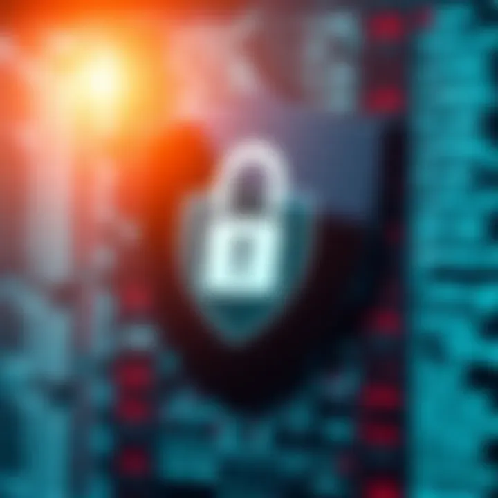 Ensuring Account Security on Deriv Platform Illustration of secure login concept with shield and lock symbol over a digital background