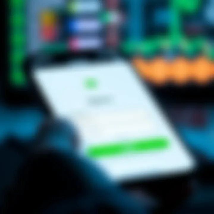 User interface displaying secure login fields on a mobile device