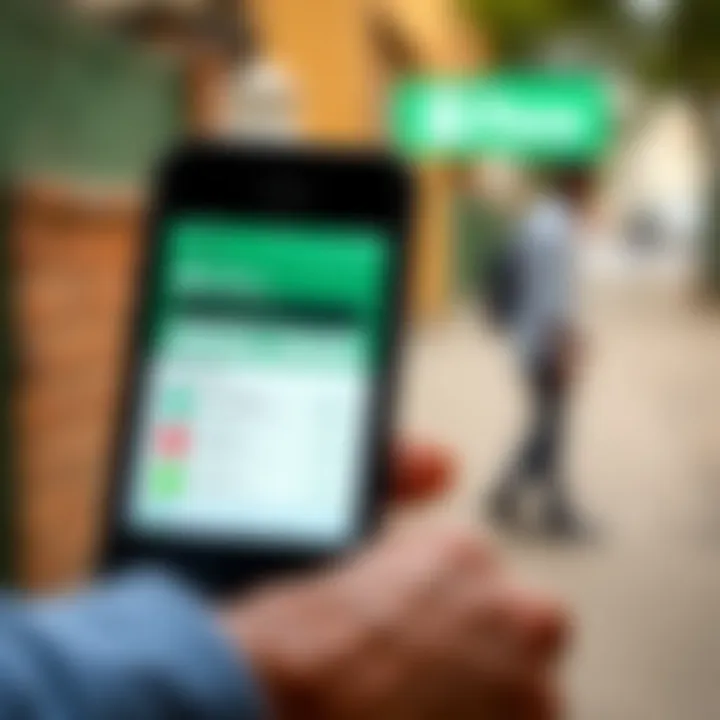 Visual representation of mobile device displaying Deriv app alongside M-Pesa payment options