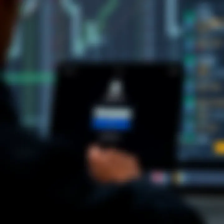 Secure login screen displaying Deriv trading account interface on a digital device