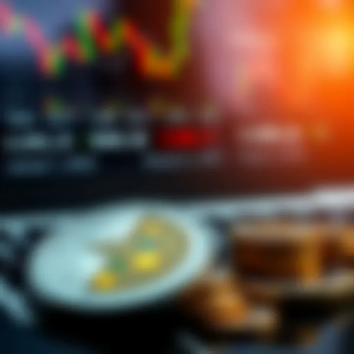 Illustration of economic factors including trade charts and currency symbols influencing the euro to KSh exchange rate