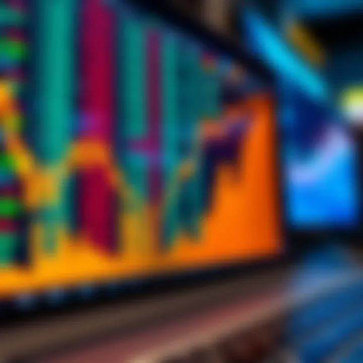 Graph showing rising online trading performance with automated bots against a digital background