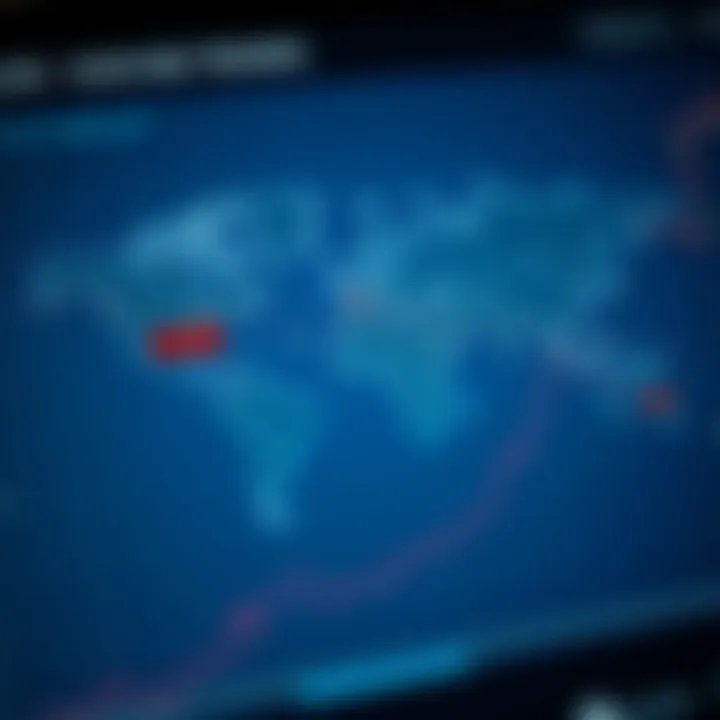 Global map highlighting geopolitical factors affecting EUR USD currency trends for international trade