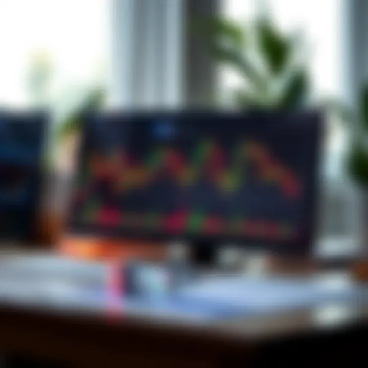 Illustration of a clean and simple forex trading chart showing currency pairs and market trends