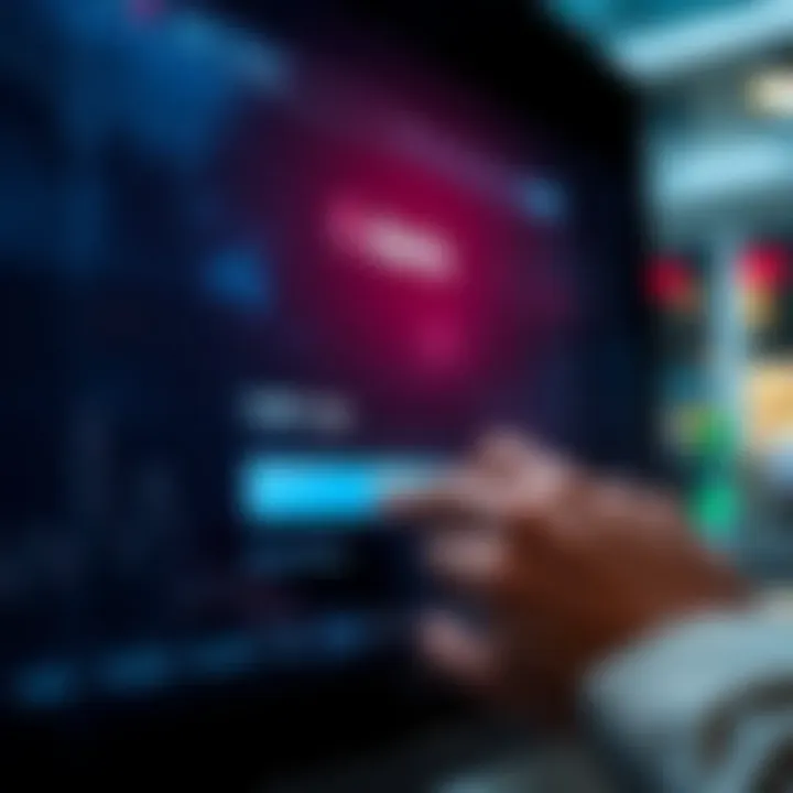 User entering credentials on a secure login page of a financial platform