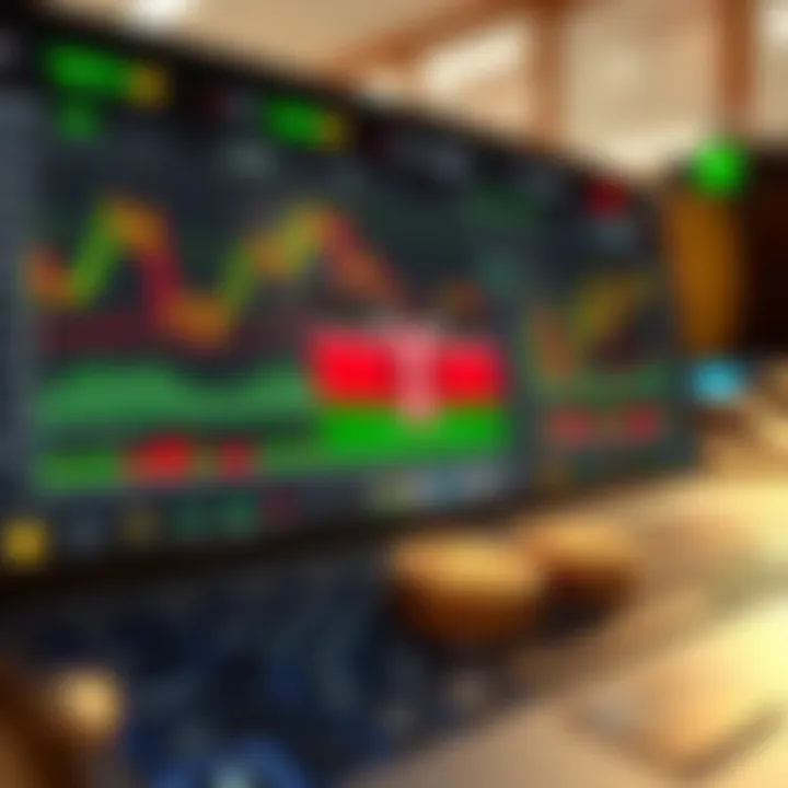 Digital representation of a cryptocurrency trading dashboard with charts and Kenyan flag colors