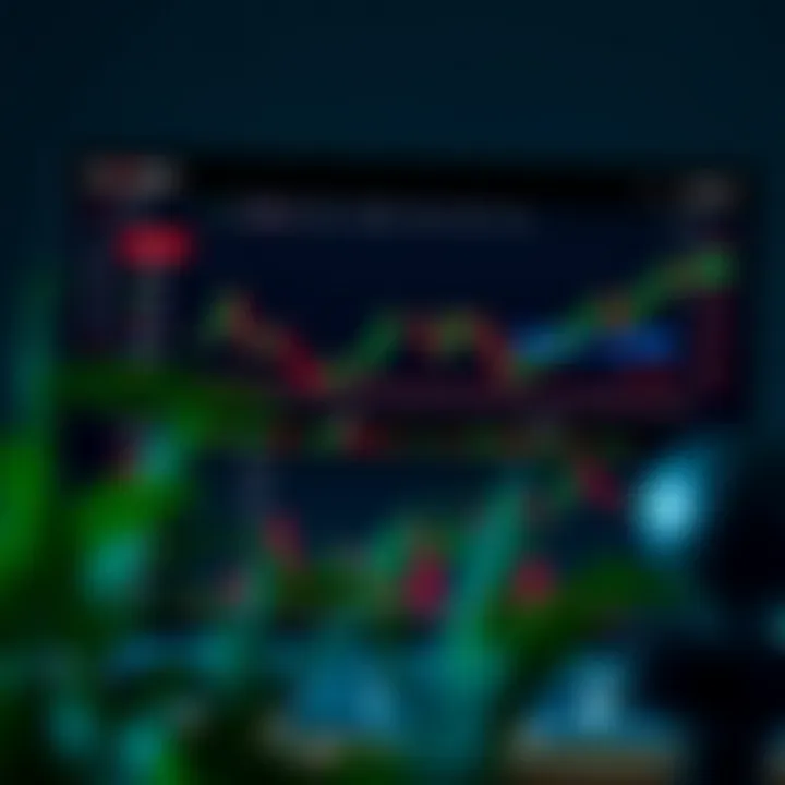 Screenshot of IQ Option platform dashboard displaying trading charts and asset options