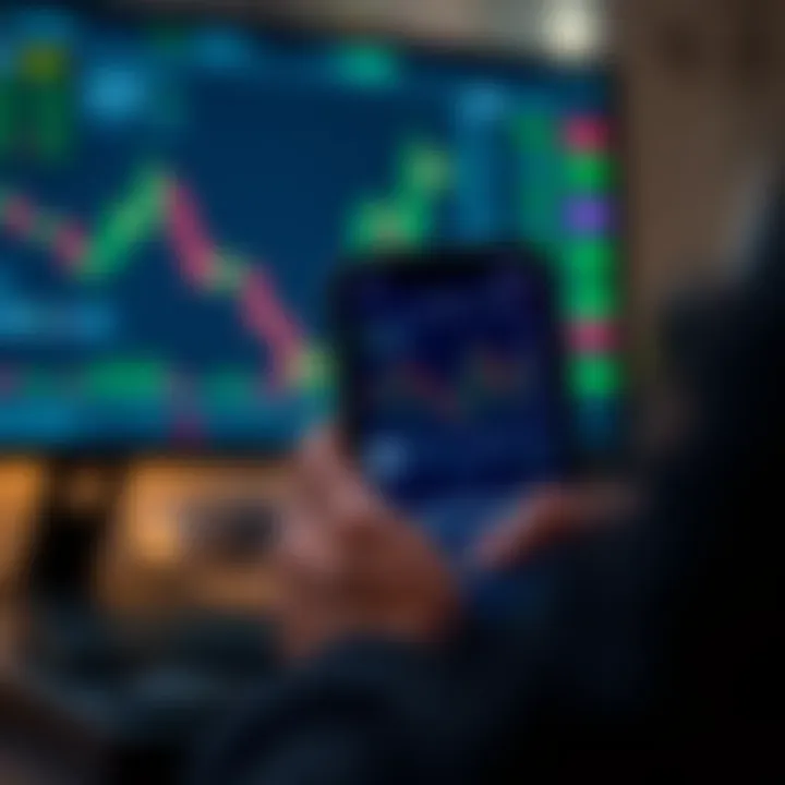 Trading on Pocket Option via Mobile Application Mobile device displaying Pocket Option trading interface with charts and options