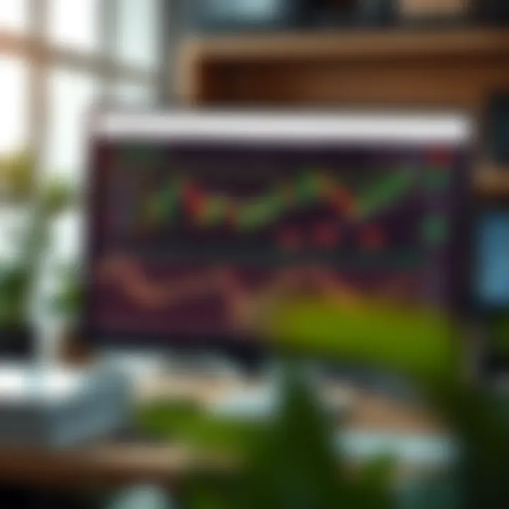 Online forex trading platform displayed on a computer screen with charts and indicators