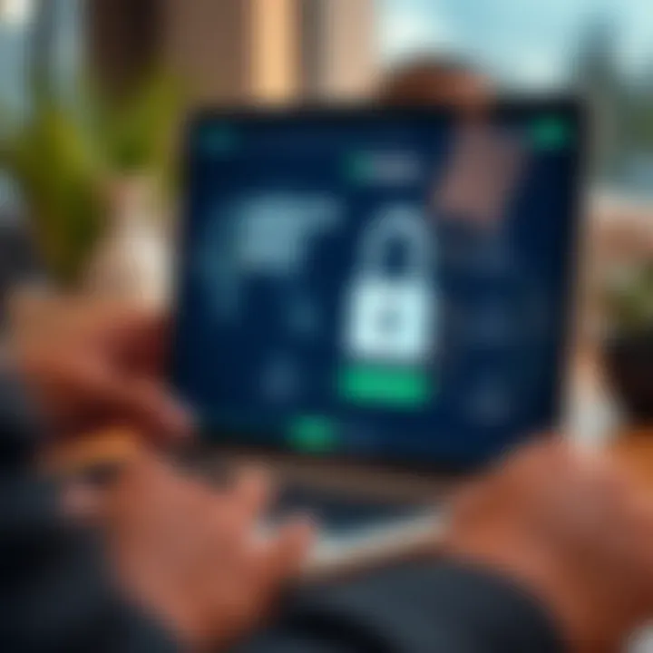 Secure login interface highlighting account protection features on a digital device