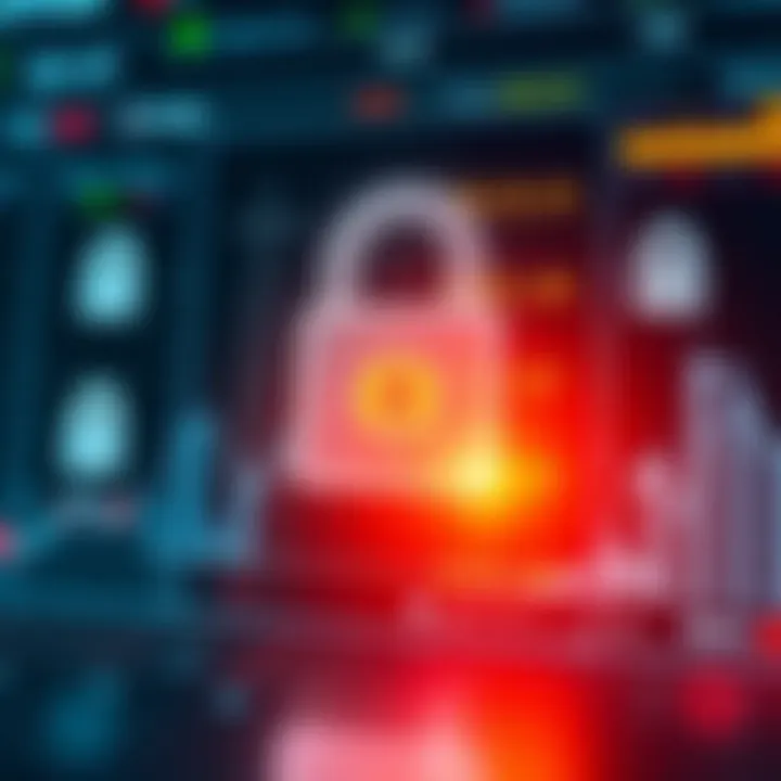 Illustration of secure login interface with encryption symbols for SmartTrader