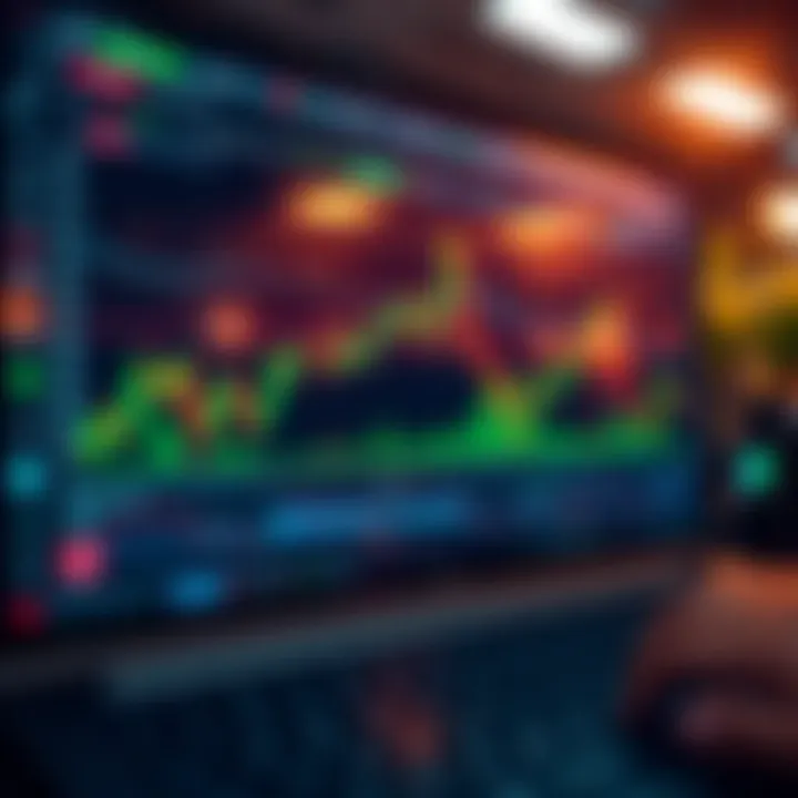 TradingView platform displaying various chart types and technical indicators for binary options analysis