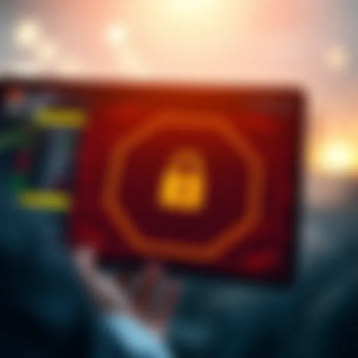 Visual representation of cybersecurity measures protecting online trading accounts