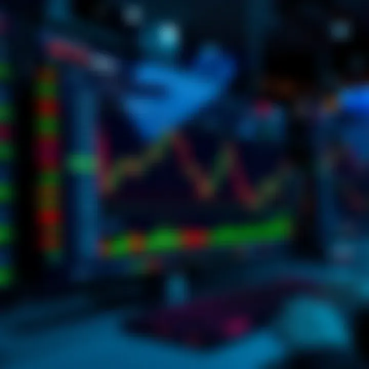 Digital interface displaying automated binary trading data with graphs and analytics