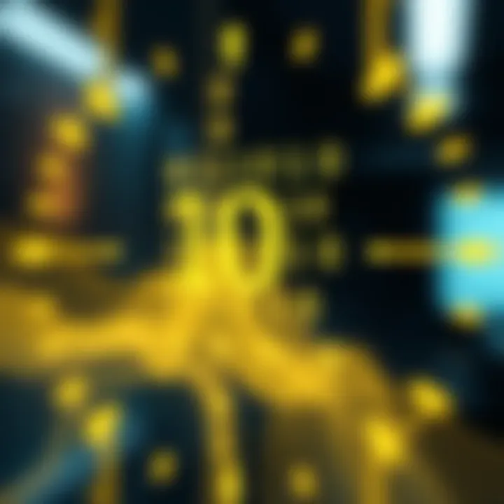 diagram illustrating binary number system with ones and zeros representing digital data