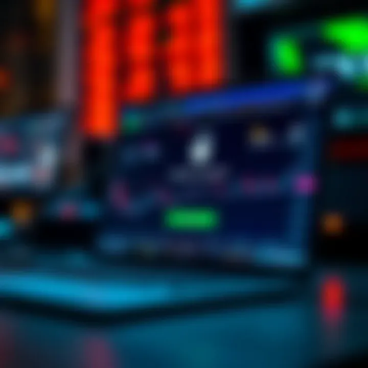 Secure login screen displaying binary options trading platform interface on a digital device