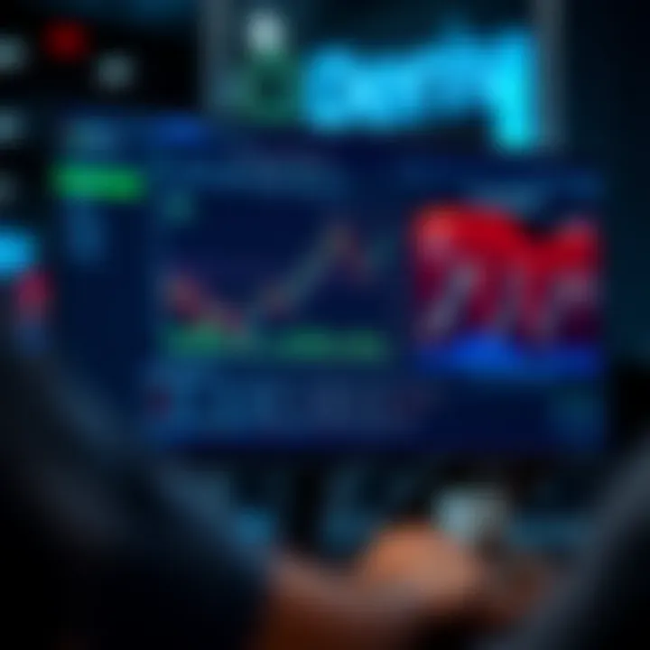 Illustration showing a digital interface with automated trading graphs and bot settings on a computer screen