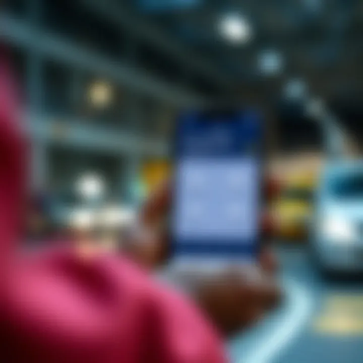 Mobile phone with delivery app interface showing shipment tracking