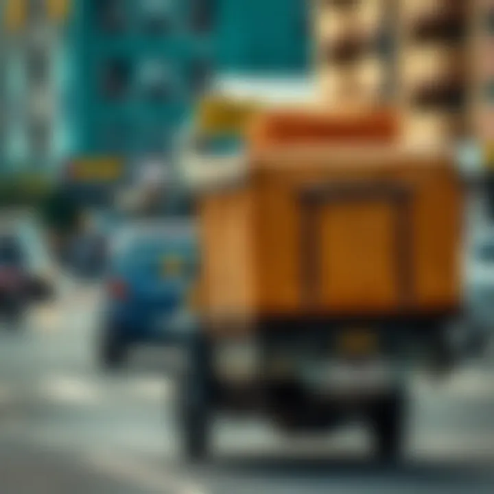 Delivery vehicle navigating urban streets in Kenya