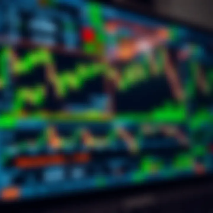 Illustration of digital trading dashboard displaying charts and indicators