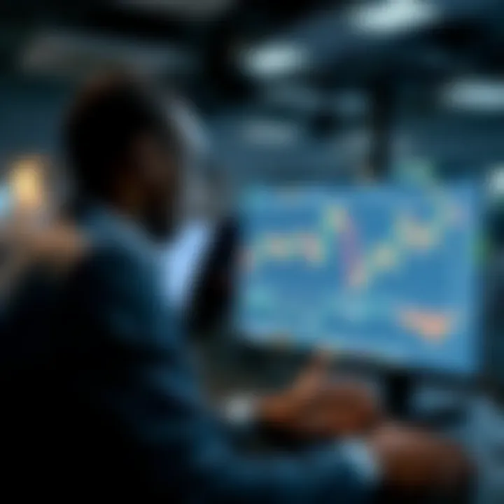 Trader practicing financial transactions on a virtual trading platform