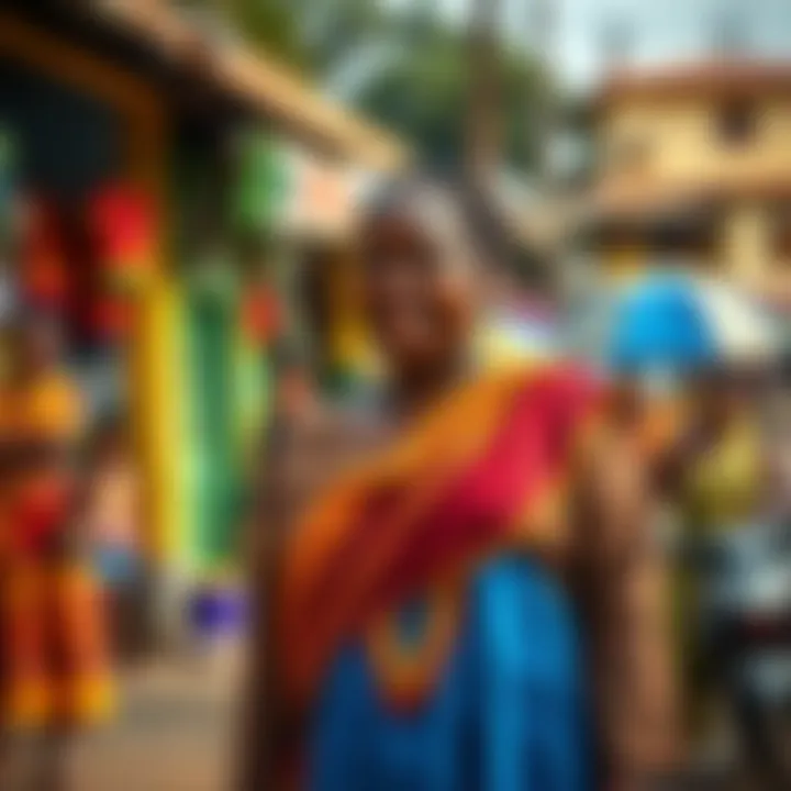 Colorful street scene in a Kenyan town showcasing diverse cultural elements and local expressions
