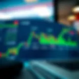 Diagram showing currency exchange rates and market trends for forex trading