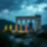 Historic depiction of Olymp concept evolution through ancient symbols and modern graphics