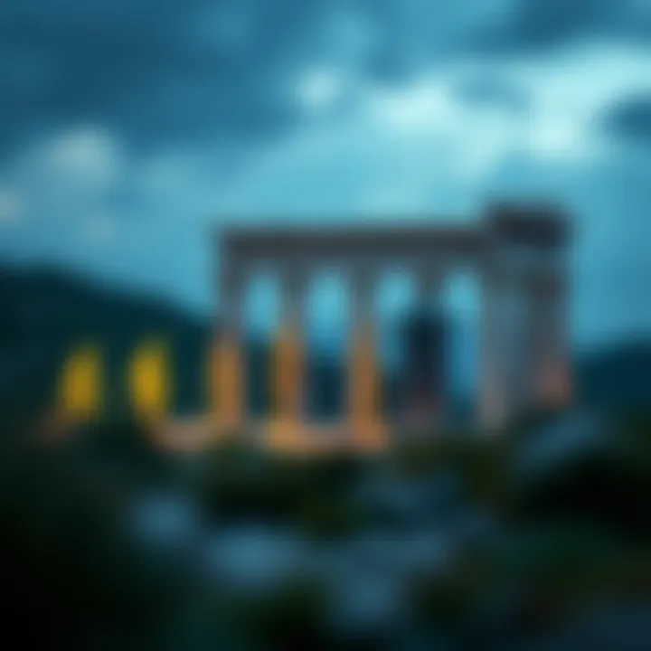 Evolution of the Olymp Concept Through History Historic depiction of Olymp concept evolution through ancient symbols and modern graphics