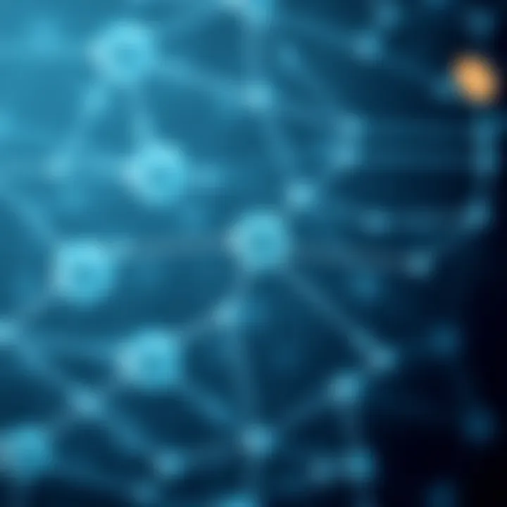 Diagram illustrating a decentralized peer-to-peer network with interconnected nodes exchanging data directly