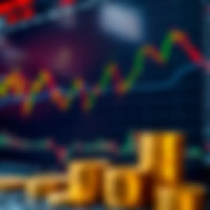 Graph showing forex currency pairs with fluctuating pip values and market trends