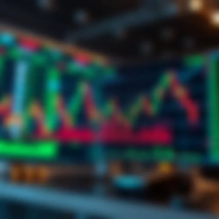 Visual representation of forex market trends with robot trading strategy overlay