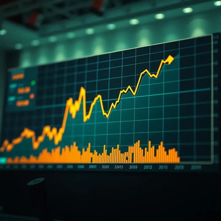 Graph showing upward and downward trends of Cardano cryptocurrency value over time