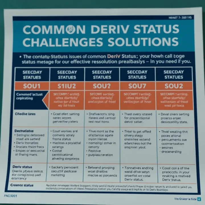 Chart showing common Deriv status issues and effective resolution methods