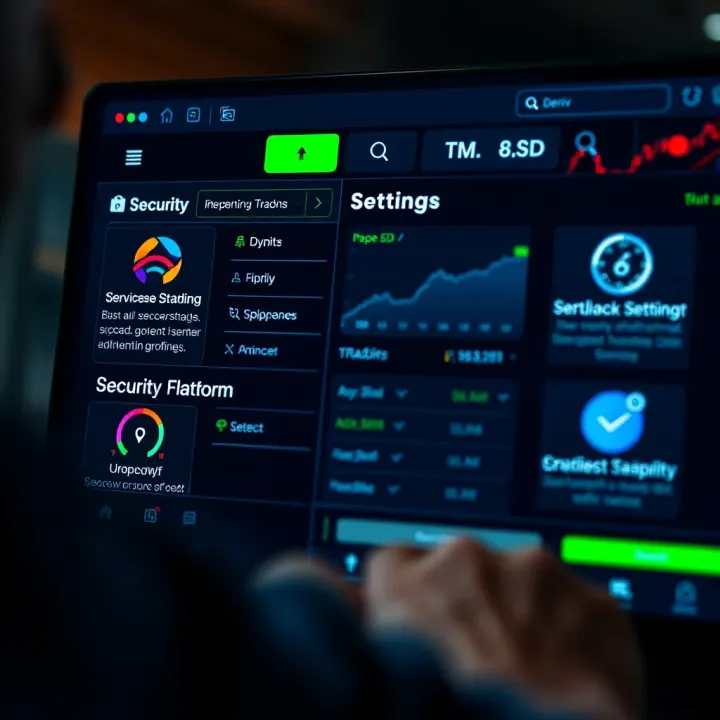 Security features and settings displayed on Deriv trading platform for safe trading