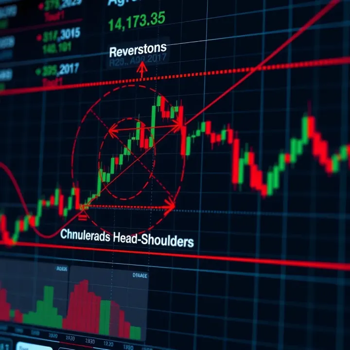 Head and Shoulders Reversal Pattern in Trading Charts Diagram of a head and shoulders pattern highlighting reversal points on a trading chart