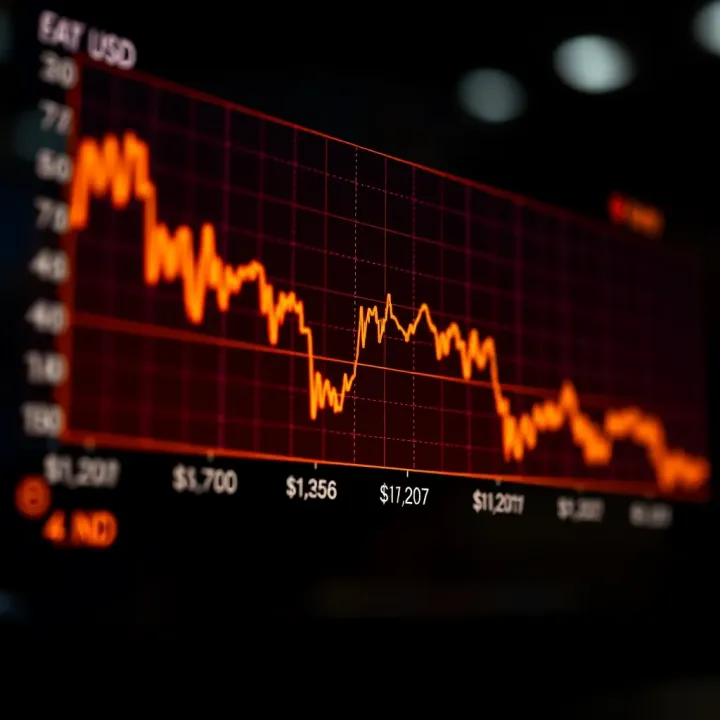 Graph showing fluctuations in currency exchange rates over time