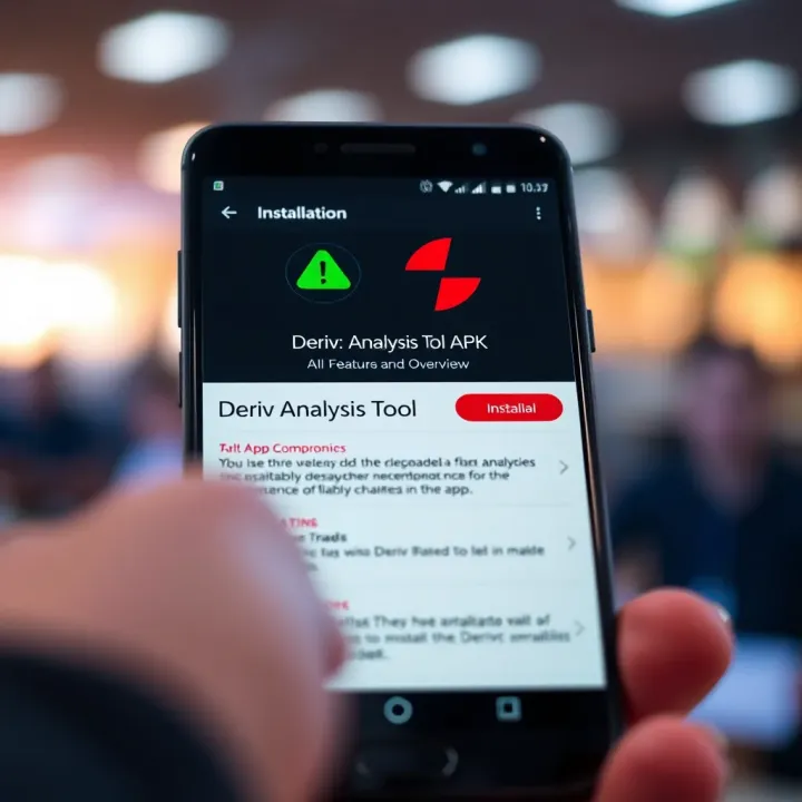 Installation Guide and Feature Overview of Deriv Analysis Tool APK Mobile device screen displaying installation progress and app features overview for Deriv Analysis Tool APK