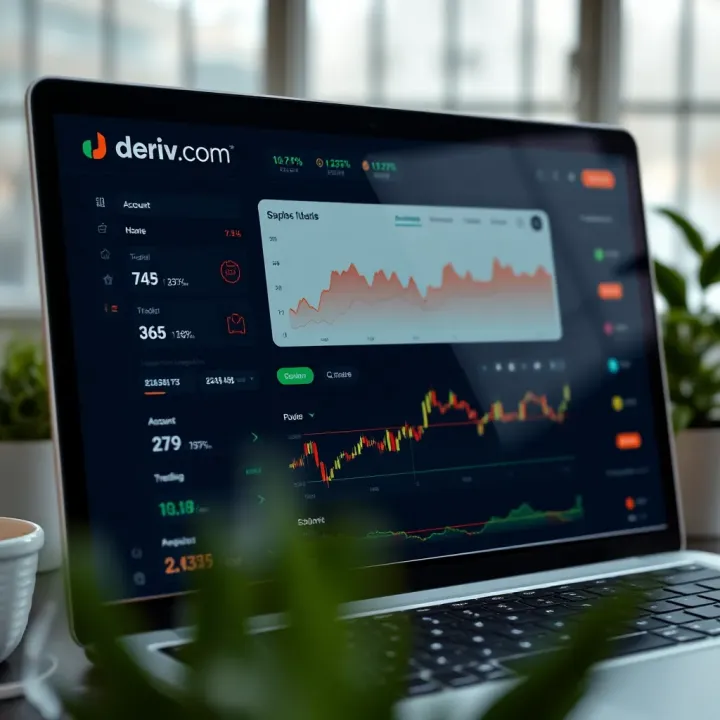 Dashboard overview displaying trading options and account summary on Deriv.com platform