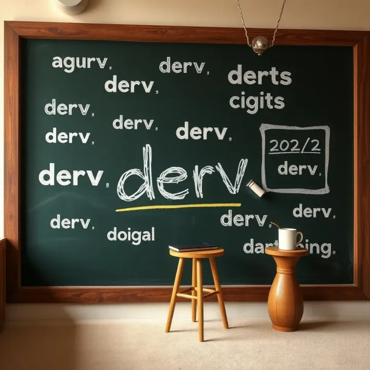 Illustration of Kenyan slang terms written on a chalkboard with 'derv' highlighted among other local phrases